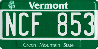 VT license plate NCF853