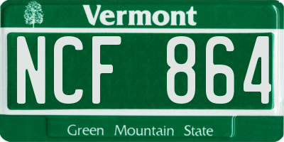 VT license plate NCF864