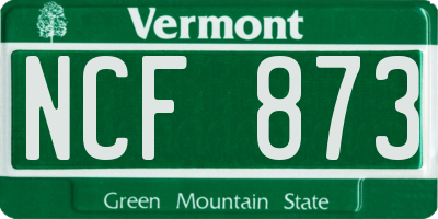 VT license plate NCF873