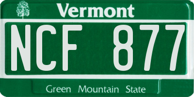 VT license plate NCF877