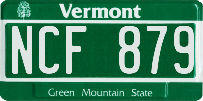 VT license plate NCF879