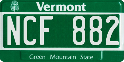 VT license plate NCF882