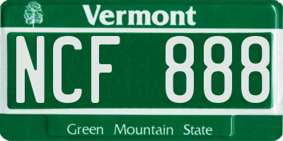 VT license plate NCF888