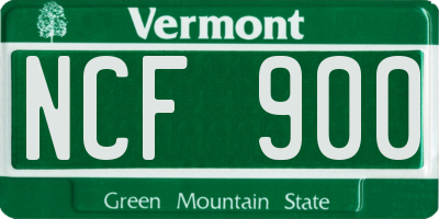 VT license plate NCF900