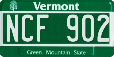 VT license plate NCF902