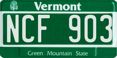 VT license plate NCF903