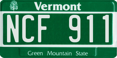 VT license plate NCF911
