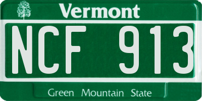 VT license plate NCF913