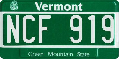 VT license plate NCF919