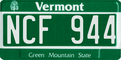 VT license plate NCF944