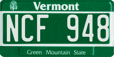 VT license plate NCF948