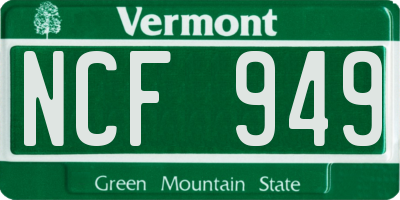 VT license plate NCF949