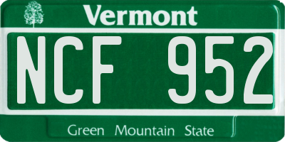 VT license plate NCF952