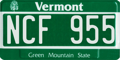 VT license plate NCF955
