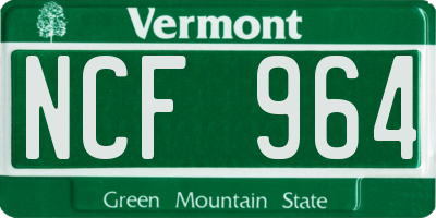 VT license plate NCF964