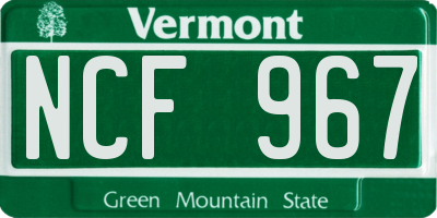 VT license plate NCF967