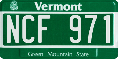 VT license plate NCF971