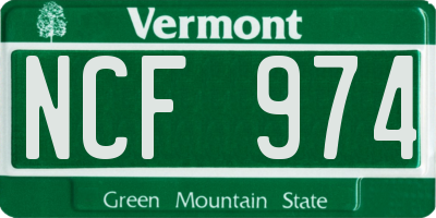 VT license plate NCF974