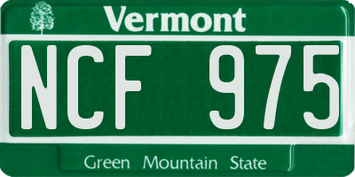 VT license plate NCF975