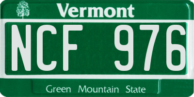 VT license plate NCF976