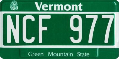 VT license plate NCF977