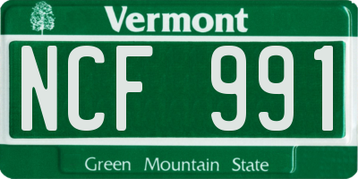 VT license plate NCF991
