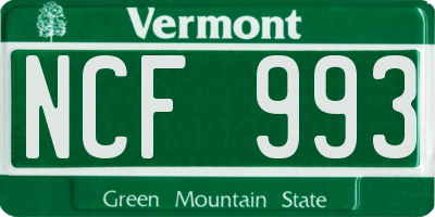 VT license plate NCF993
