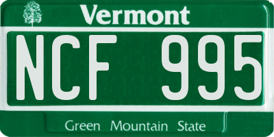 VT license plate NCF995