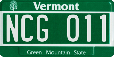 VT license plate NCG011