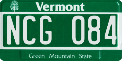 VT license plate NCG084