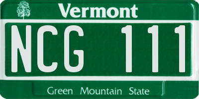 VT license plate NCG111