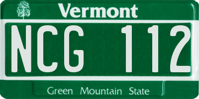 VT license plate NCG112
