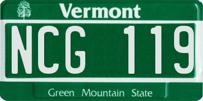 VT license plate NCG119
