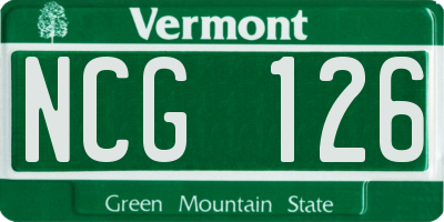 VT license plate NCG126