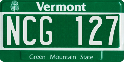 VT license plate NCG127