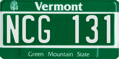 VT license plate NCG131