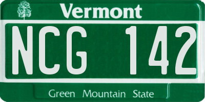 VT license plate NCG142