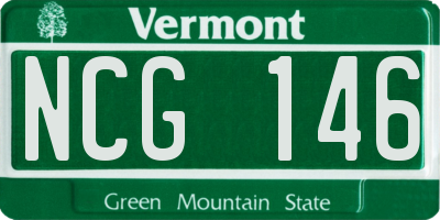 VT license plate NCG146