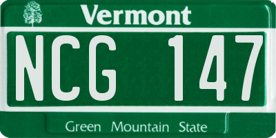 VT license plate NCG147