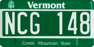 VT license plate NCG148