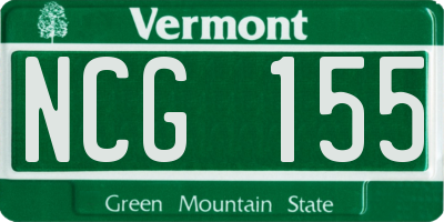VT license plate NCG155