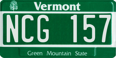 VT license plate NCG157