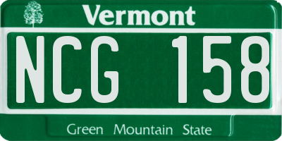 VT license plate NCG158