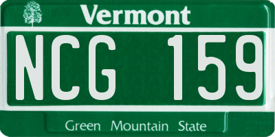 VT license plate NCG159