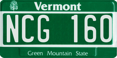 VT license plate NCG160