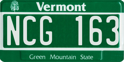 VT license plate NCG163