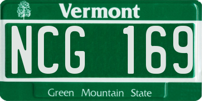 VT license plate NCG169
