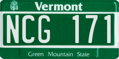 VT license plate NCG171