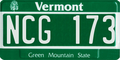 VT license plate NCG173