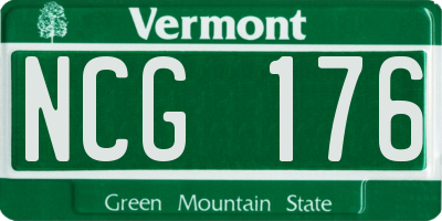 VT license plate NCG176